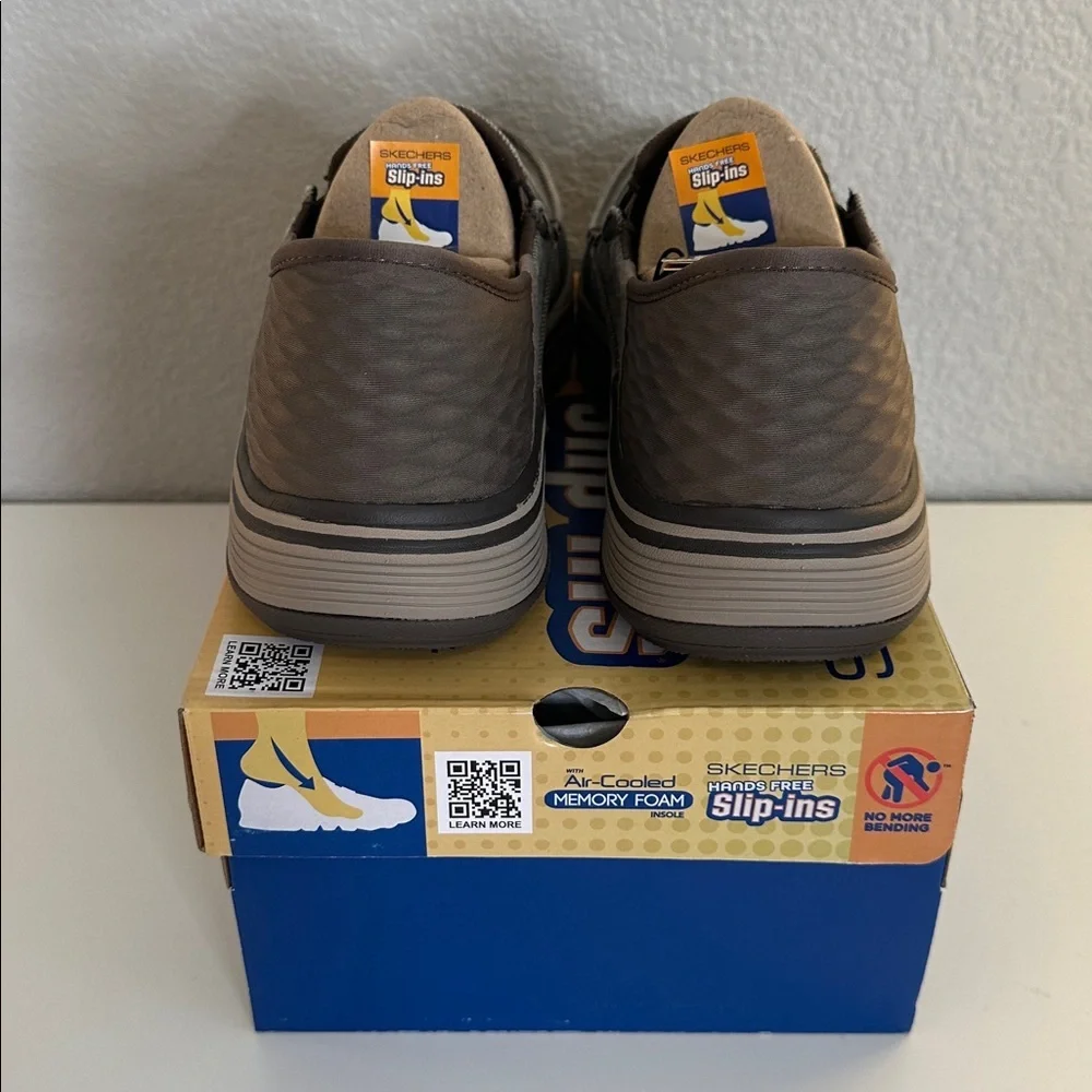 Skechers Men's Remaxed Fenick Brown Slip in Shoes Sneakers (204839/BRN) Size 8.5